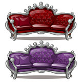 Two Royal sofa isolated on a white background. Cartoon vector close-up illustration.