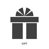 Gift Box Glyph Vector Icon.