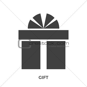 Gift Box Glyph Vector Icon.