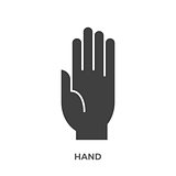Hand Glyph Vector Icon.