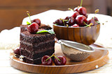 super chocolate truffle cake with fresh berries