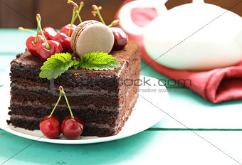 super chocolate truffle cake with fresh berries