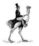 Gentleman and ostrich