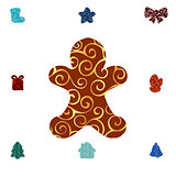 Gingerbread Man pattern silhouette christmas holiday