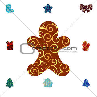Gingerbread Man pattern silhouette christmas holiday