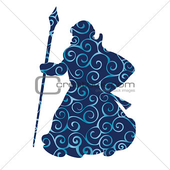 Grandfather frost pattern silhouette new year