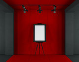 Red and black minimalist art gallery
