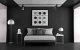 Black and white master bedroom