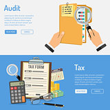 Auditing, Tax and Business Accounting Banners