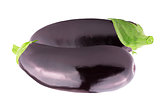  Two whole fresh eggplant over white background