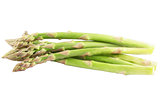 Bunch fresh asparagus over white background
