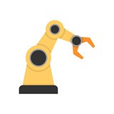 Robotic arm flat icon