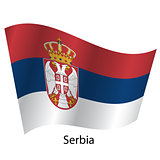 Flag of the country Serbia on white background. Exact colors