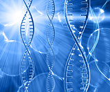 3D medical background with DNA strands