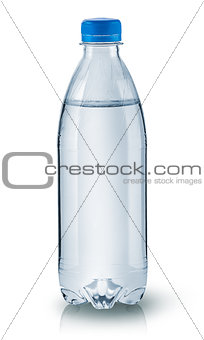 Closed plastic water bottle