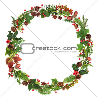Winter and Christmas Wreath Garland