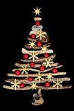 Snowflake and Star Abstract Christmas Tree