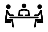 simple icon of the meeting