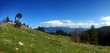 Panoramic view of Mount Bucegi on spring