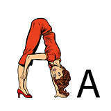 letter A as aes. Business people silhouette alphabet