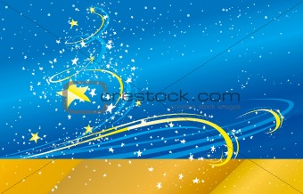 blue vector background with stars
