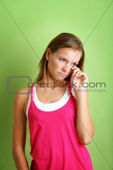 unhappy woman is crying