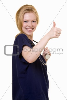 Nurse thumbs up