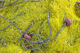Yellow fishing net texture
