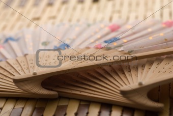Oriental wooden fan