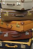 Pile of old suitcases