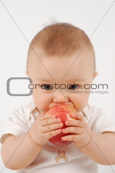 happy baby with apple  #21
