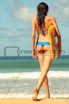 Sexy woman with boogie board