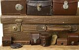 Old cases, boxes and suitcase
