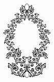 Vector illustration of an abstract floral frame