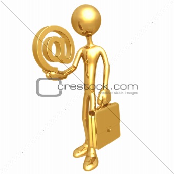Businessman Holding Email Symbol
