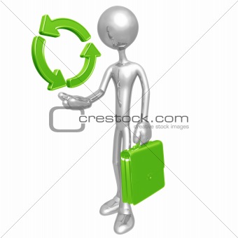 Businessman With Recycle Symbol