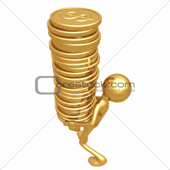 Gold Dollar Coins Tower