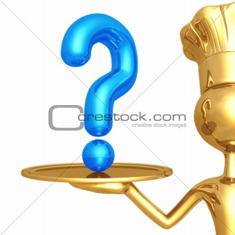 Golden Chef Serving A Question