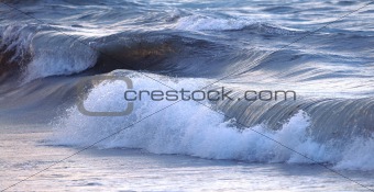 Wave in stormy ocean