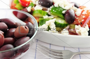 Olives and greek salad