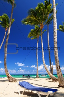 Sandy beach on Caribbean resort