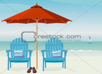 Adirondack Chairs at Beach