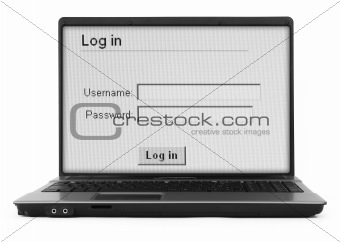 notebook with log in screen #2