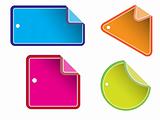 Glossy sale tags with various sales text