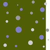 Pea green with purple and gray dots.