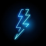 Blue Lightning Bolt Neon Light