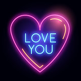 Neon Glowing Love Heart Light Sign