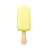 Yellow popsicle 3D rendering illustration on white background