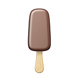 Chocolate popsicle 3D rendering illustration