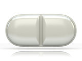 Medical pill 3D rendering illustration on white background